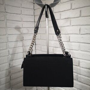 Miche Classic Black Base Bag with Silver Tone Chain & Faux Leather Handles Lined